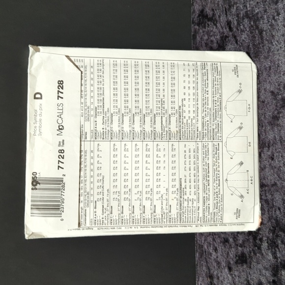 McCall's 7728 Uncut/Unused Women's Blouse Sewing Pattern Size D (12, 14, 16) - Picture 2 of 3